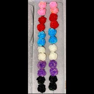 Sparkly rose earrings!